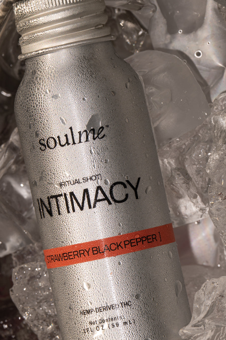 SoulMe Intimacy Ritual Shot on ice with condensation